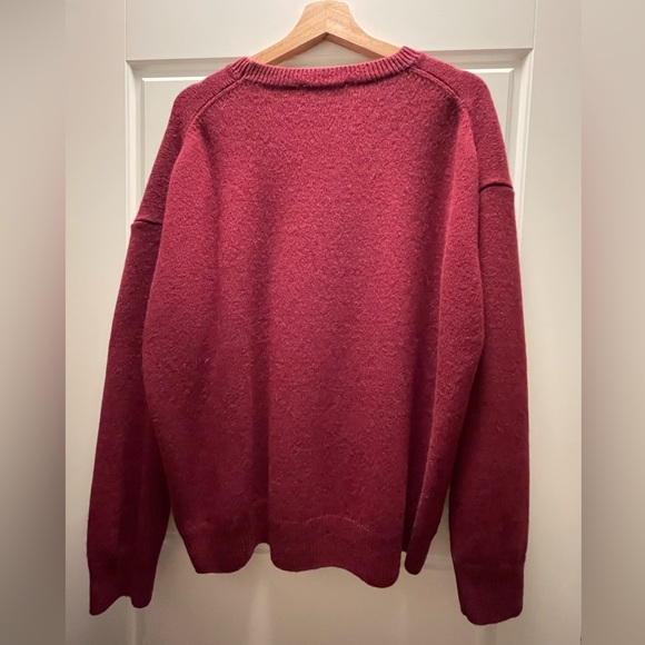 NWOT ZARA Burgundy Cashmere Crewneck Sweater - Picture 4 of 6
